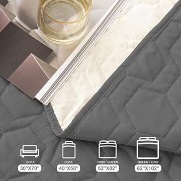 Tcksstex Waterproof and Non-Slip Dog Bed Cover and Pet Blanket Sofa Pet Bed Mat ，car Incontinence Mattress Protectors Furniture Couch Cover for Most Cats Dogs, Pets（40x50-Dark Grey）