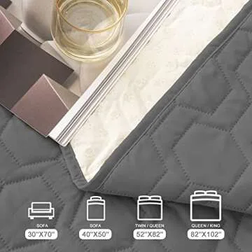 Tcksstex Waterproof and Non-Slip Dog Bed Cover and Pet Blanket Sofa Pet Bed Mat ，car Incontinence Mattress Protectors Furniture Couch Cover for Most Cats Dogs, Pets（40x50-Dark Grey）