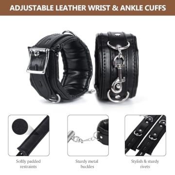 BDSM Bondage Restraints with Adjustable Cuffs for Couples