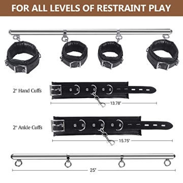 BDSM Bondage Restraints with Adjustable Cuffs for Couples
