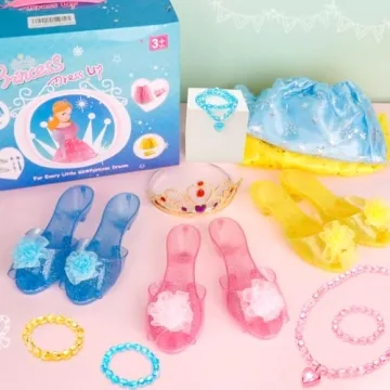 Meland Princess Dress Up Set Sparkling Skirts Shoes Tiaras