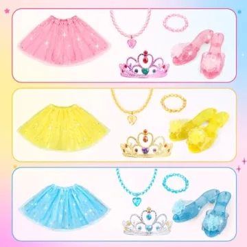 Meland Princess Dress Up Set Sparkling Skirts Shoes Tiaras