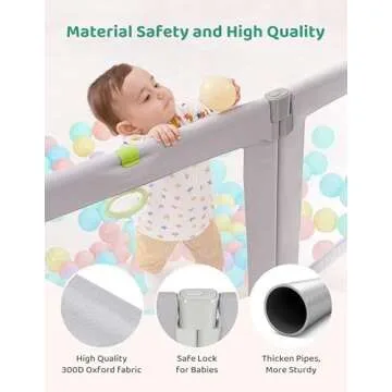 Kidirect Foldable Baby Playpen, 71"×69" Large Baby Playpen, Baby Play Pen with Upgrade Safety Gate, Playpen for Babies and Toddlers Ajustable Shape &Size, Indoor &Outdoor Portable Baby Play Yard, Grey