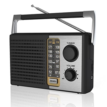 Yewrich AM FM Radio with Best Reception, Portable Battery Operated Transistor Radios, Headphone Jack...