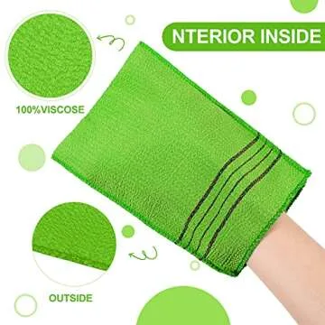 Tatuo 12 Pieces Korean Exfoliating Mitt Glove Italy Towel Body Skin Scrubber Exfoliating Scrubber for Remove Dead Skin Washcloth Korean(Small,Yellow, Green, Blue, Pink)
