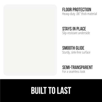 GORILLA GRIP Office Chair Mat for Hardwood Floors, 36"x48" Smooth Glide Slip Resistant Under Desk Ha...