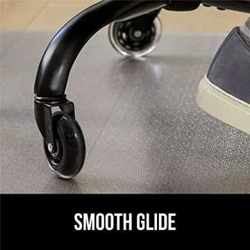 GORILLA GRIP Office Chair Mat for Hardwood Floors, 36"x48" Smooth Glide Slip Resistant Under Desk Hard Wood Floor Protector, Stay in Place Plastic Computer Mats for Rolling Office Chairs, Clear