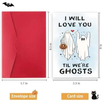 Zyulin Funny Halloween Wedding/Engagement Card for Women Men, Spooky Halloween Anniversary Card Gift...