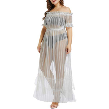 XAKALAKA Sexy Lace Off Shoulder Maxi Dress for Women