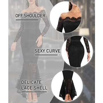 Elegant Off Shoulder Lace Mermaid Wedding Dress