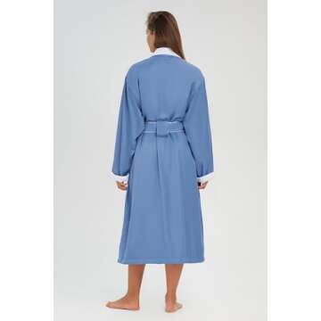 MONARCH Plush Lined Microfiber Bath Robe for Women or Men - Super Soft, Durable Luxury Spa, Resort & Hotel Bathrobe, Generously Sized (Unisex) Cypress