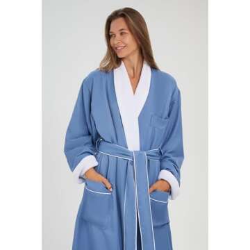 MONARCH Plush Lined Microfiber Bath Robe for Women or Men - Super Soft, Durable Luxury Spa, Resort & Hotel Bathrobe, Generously Sized (Unisex) Cypress