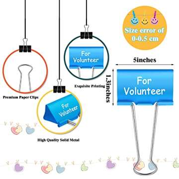 Tenare 6 Pieces Teacher Essentials Large Binder Clips 2 Inches - Classroom Management Supplies