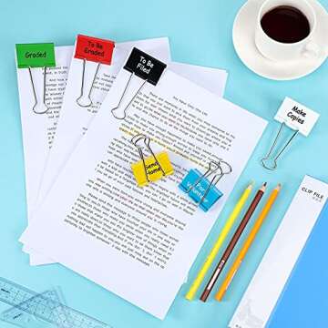 Tenare Teacher Essentials Large Binder Clips for Classroom