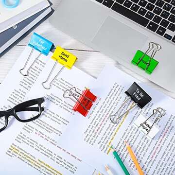 Tenare Teacher Essentials Large Binder Clips for Classroom