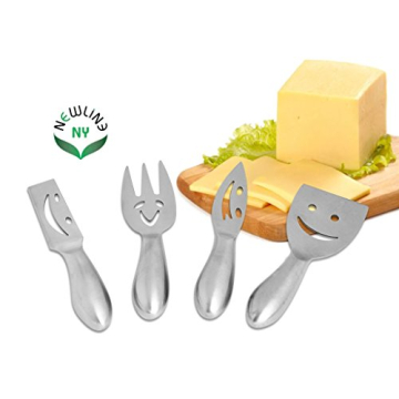 NewlineNY Stainless Steel Smiling Faces Cheese Knife Set