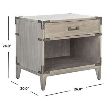 Luxurious SAFAVIEH Couture Light Grey Nightstand