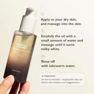 HARUHARU Wonder Black Rice Moisture Cleansing Oil 5.1 fl.oz / 150ml | Korean Facial Cleanser, Makeup Remover | Vegan, Cruelty Free | Jojoba Seed Oil, Macadamia Seed Oil