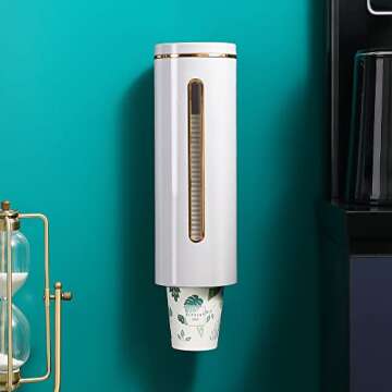 INSHA Cup Dispenser Wall Mount,3Oz - 6Oz Disposable Small Cups for Bathroom Home Hospital Office Gym (QSQBQ-White)