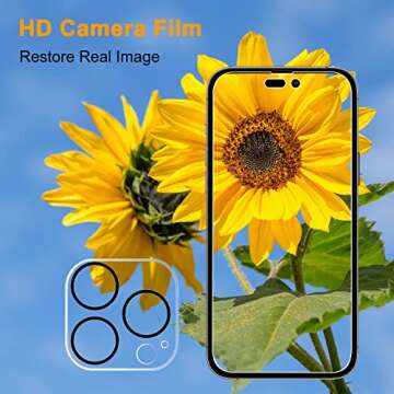 Pehael [2+2Pack] Privacy Screen Protector for iPhone 14 Pro Max with Camera Lens Protector Full Coverage Anti-Spy Tempered Glass Film 9H Hardness Upgrade Edge Protection Easy Installation Bubble Free [6.7 inch]