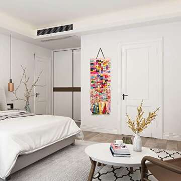 Baby Girl Hair Bows Holder, Hair Clips Storage Hanger For Ribbons, Hair Bows Organizer, Baby Hair Clip Storage Display Sturdy Stand (Large, Pink)