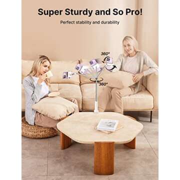 JSAUX Versatile Phone Holder with Flexible Long Arm for Social Media Videos