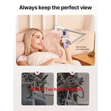 JSAUX Phone Holder for iPhone 16 15 14 Desk and Bed