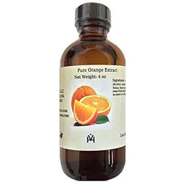 Terpene Free Pure Orange Extract - Sweet Citrus Flavor for Cakes - Cookies - Icing - Filling - Terpeneless - PG Free - Non-GMO - Gluten Free - Kosher - Vegan - 8 ounces