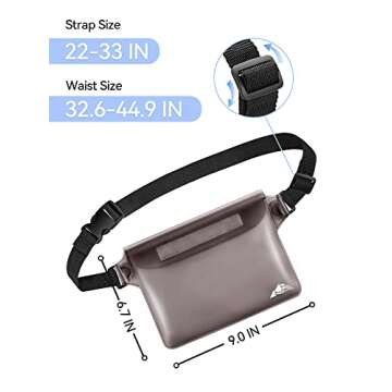 HEETA Waterproof Fanny Pack, Waterproof Pouch Dry Bag 2/3/4 Pack for Phone, Adjustable Waist Strap and Screen Touch Sensitive for Swimming Kayaking Boating Beach Fishing Diving Surfing Accessories