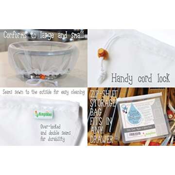 Kleynhuis Greek Yogurt Strainer Pouch, Ultra-Fine 100 Micron Nylon (16"X9")