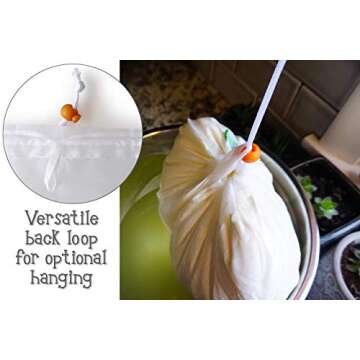 Kleynhuis Greek Yogurt Strainer Pouch, Ultra-Fine 100 Micron Nylon (16"X9")