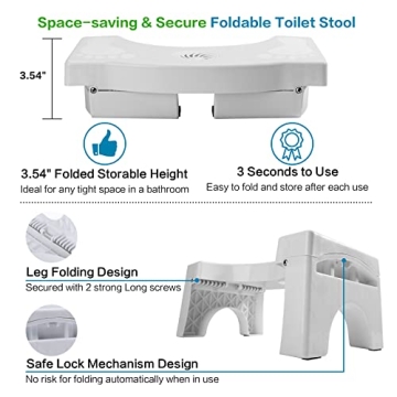 Foldable Auoace Toilet Stool - Comfortable and Sturdy