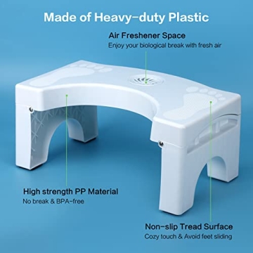 Foldable Auoace Toilet Stool - Comfortable and Sturdy