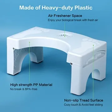 Foldable Auoace Toilet Stool - Comfortable and Sturdy