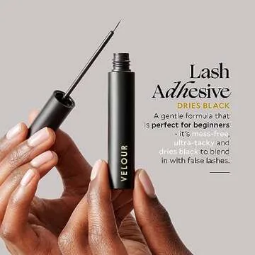 Velour Strong Eyelash Glue – Super Hold Vegan Lash Glue, Brush on Applicator – Premium, Latex-Fr...