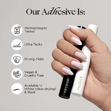 Velour Strong Eyelash Glue – Vegan Lash Adhesive with Brush Applicator