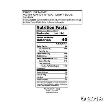 Old Fashioned Candy Sticks, Individually Wrapped, Nostalgic Candy Canes, 80 Pieces (Light Blue)