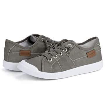 JENN ARDOR Womens Comfortable Elastic Shoes Stylish Canvas Fashion Sneakers Cute Lightweight Slip On Shoes Casual Flats for Walking