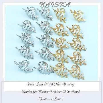 NAISKA Dreadlocks Beads - 50PCS Stylish Braid Charms