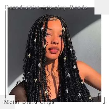 NAISKA Dreadlocks Beads - 50PCS Stylish Braid Charms