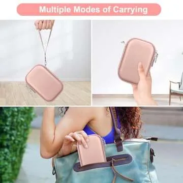 Canboc Carrying Case for HP Sprocket 2x3 Instant Smartphone Photo Printer, KODAK Step Wireless Mobile Photo Printer, Lifeprint 2x3 Photo Printer, Mesh Bag fit Photo Paper Cable, Rose Gold