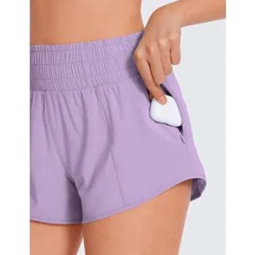 CRZ YOGA High Waisted Running Shorts for Summer Activities