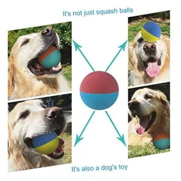 KEVENZ 6-Pack Rubber Dog Fetch Balls,Pet Toy Durable Bouncy Balls No Toxic,All Natural,BPA-Free (Red,Green,Black,Yellow)