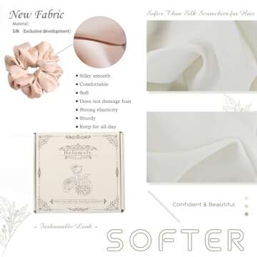 4PCS Large Satin Silk Scrunchies for Women - Big Glossy Scrunchie for Thick Hair Girl Hair Ties Ponytail Holders Jumbo Scrunchies (Black White Silver Champagne)