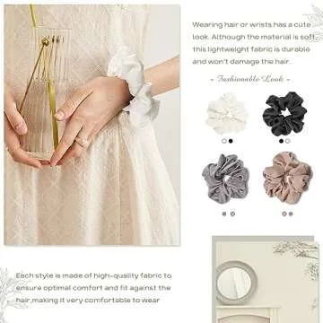 Luxurious 4PCS Large Silk Scrunchies for All Occasions