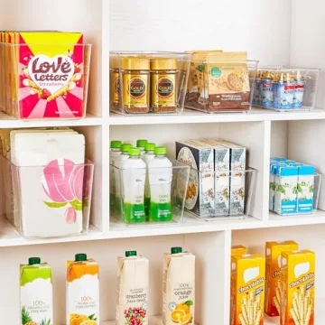 YIHONG Clear Pantry Organizer Bins Stackable Durable Storage