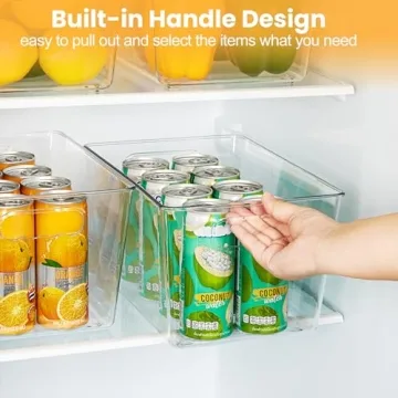 YIHONG Clear Pantry Organizer Bins Stackable Durable Storage