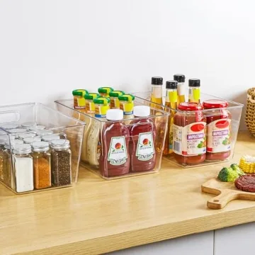 YIHONG Clear Pantry Organizer Bins Stackable Durable Storage