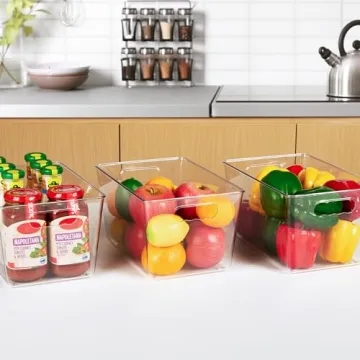 YIHONG Clear Pantry Organizer Bins Stackable Durable Storage