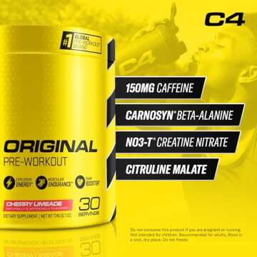 Cellucor C4 Original Pre Workout Powder Cherry Limeade | Vitamin C for Immune Support | Sugar Free P...